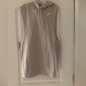 Gymshark Sleeveless Hoodie in Light Tan